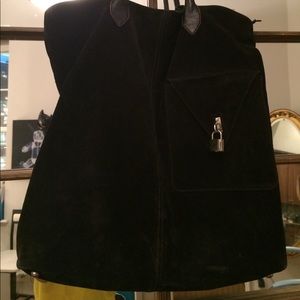 Club Monaco black suede tote